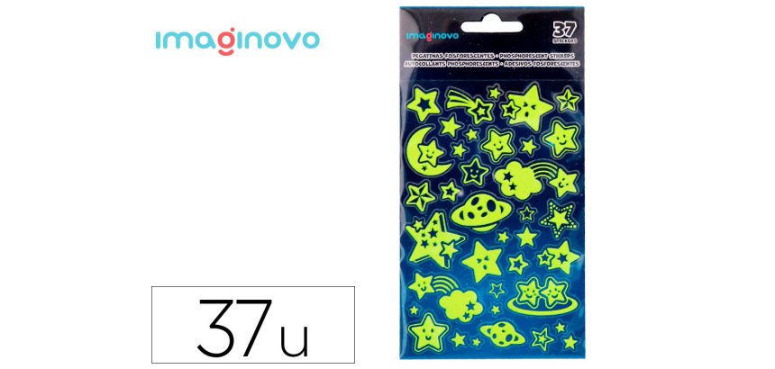 Pegatinas imaginovo luminosas estrellas con relieve 190x105 mm en blister