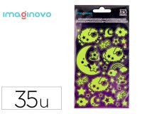 Pegatinas imaginovo luminosas luna con relieve 250x145 mm en blister