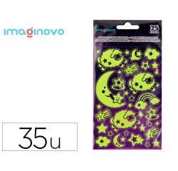 Pegatinas imaginovo luminosas luna con relieve 250x145 mm en blister