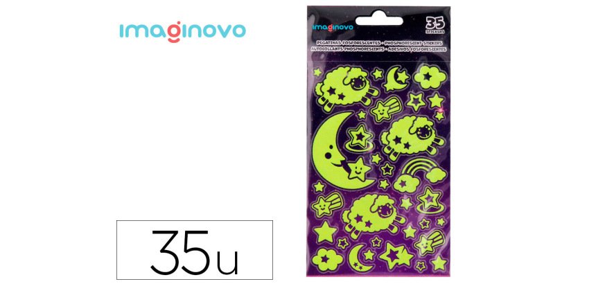 Pegatinas imaginovo luminosas luna con relieve 250x145 mm en blister