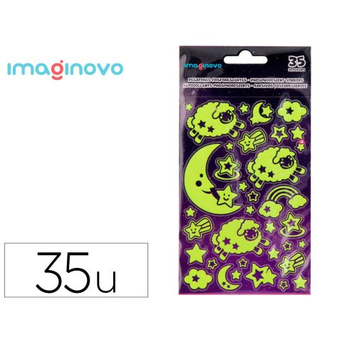 Pegatinas imaginovo luminosas luna con relieve 250x145 mm en blister