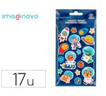 Pegatinas imaginovo luminosas astronautas con relieve 190x105 mm en blister