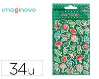 Pegatinas imaginovo flores vintage de papel 190x100 mm en blister