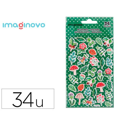 Pegatinas imaginovo flores vintage de papel 190x100 mm en blister