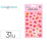 Pegatinas imaginovo flores rosas de papel 190x104 mm en blister