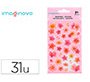 Pegatinas imaginovo flores rosas de papel 190x104 mm en blister
