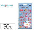 Pegatinas imaginovo flores y conejos de papel 190x104 mm en blister