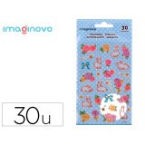 Pegatinas imaginovo flores y conejos de papel 190x104 mm en blister