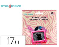 Pegatinas imaginovo retro diseños surtidos para ordenador 145x140 mm en blister