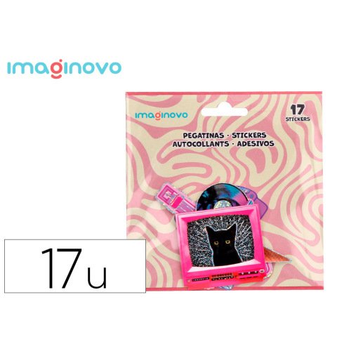 Pegatinas imaginovo retro diseños surtidos para ordenador 145x140 mm en blister