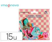 Pegatinas imaginovo good vibes diseños surtidos para ordenador 145x140 mm en blister