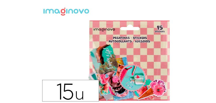 Pegatinas imaginovo good vibes diseños surtidos para ordenador 145x140 mm en blister