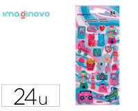 Pegatinas imaginovo diseños surtidos hobbies con brillo 214x100 mm en blister