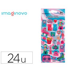 Pegatinas imaginovo diseños surtidos hobbies con brillo 214x100 mm en blister