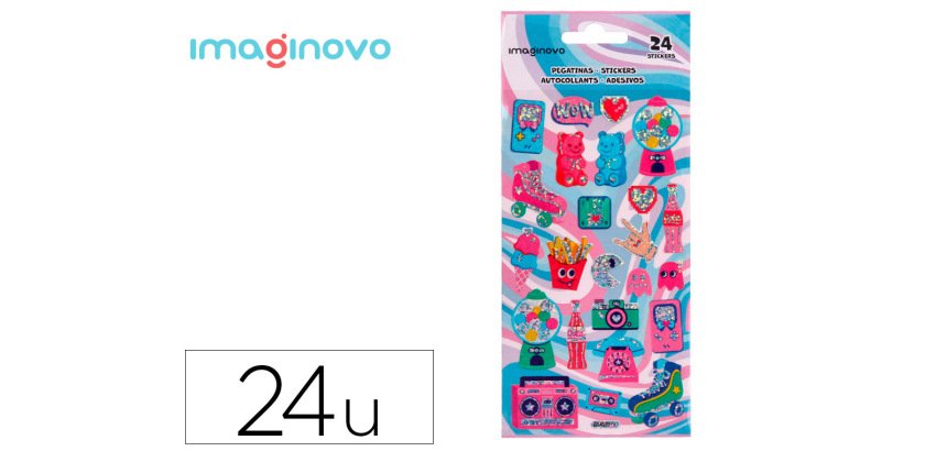 Pegatinas imaginovo diseños surtidos hobbies con brillo 214x100 mm en blister