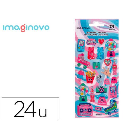 Pegatinas imaginovo diseños surtidos hobbies con brillo 214x100 mm en blister