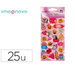 Pegatinas imaginovo diseños surtidos smiley con brillo 214x100 mm en blister