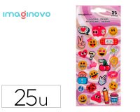 Pegatinas imaginovo diseños surtidos smiley con brillo 214x100 mm en blister