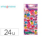 Pegatinas imaginovo diseños surtidos verano con brillo 214x100 mm en blister