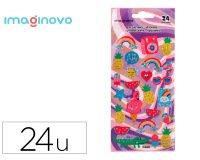 Pegatinas imaginovo diseños surtidos verano con brillo 214x100 mm en blister