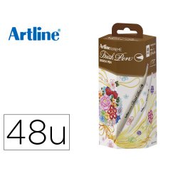 Rotulador artline supreme brush pintura base agua punta tipo pincel fino caja 48 unidades colores surtidos