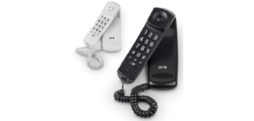 Telefono spc sobremesa/mural original lite 2 led con rellamada 10 memorias color negro
