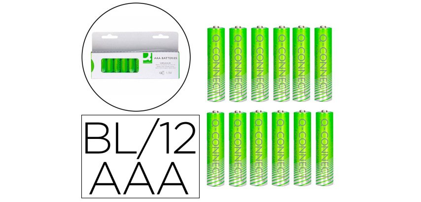 Pila q-connect alcalina aaa blister con 12 unidades