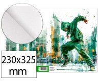 Bloc dibujo liderpapel artistico urban espiral 230x325mm 20 hojas 130g/m2 sin recuadro perforado