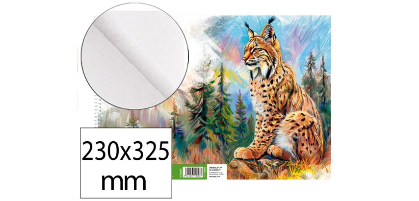 Bloc dibujo liderpapel artistico natura espiral 230x325mm 20 hojas 130g/m2 sin recuadro perforado