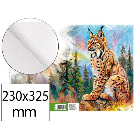 Bloc dibujo liderpapel artistico natura espiral 230x325mm 20 hojas 130g/m2 sin recuadro perforado