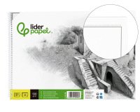 Bloc dibujo liderpapel lineal historico espiral 230x325mm 20 hojas 130g/m2 con recuadro perforado