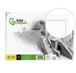 Bloc dibujo liderpapel lineal historico espiral 230x325mm 20 hojas 130g/m2 con recuadro perforado