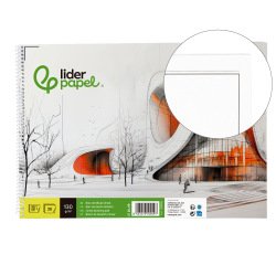 Bloc dibujo liderpapel lineal vanguardia espiral 230x325mm 20 hojas 130g/m2 con recuadro perforado