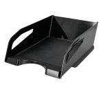 Bandeja sobremesa plastico q-connect gran capacidad con asa negro opaco 386x270x115mm