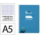 Cuaderno espiral liderpapel a5 pautaguia tapa blanda 40h 75gr cuadro pautado 3mm color azul