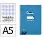 Cuaderno espiral liderpapel a5 pautaguia tapa blanda 40h 75gr cuadro pautado 3mm color azul