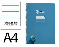 Cuaderno espiral liderpapel a4 pautaguia tapa blanda 80h 75gr cuadro pautado 2,5mm color azul