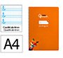 Cuaderno espiral liderpapel a4 pautaguia tapa dura 80h 90gr cuadro pautado 4mm color naranja