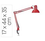 Lampara de escritorio maul metal 57w doble brazo cabezal orientable pinza roja