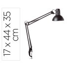 Lampara de escritorio maul metal 57w doble brazo cabezal orientable pinza negra