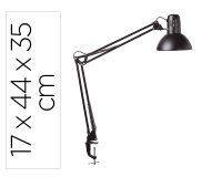 Lampara de escritorio maul metal 57w doble brazo cabezal orientable pinza negra