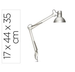 Lampara de escritorio maul study con pinza color plata 170x440x350 mm