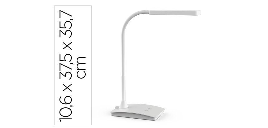 Lampara de escritorio maul led 5w 616lm luz ajustable panel tactil doble brazo blanca