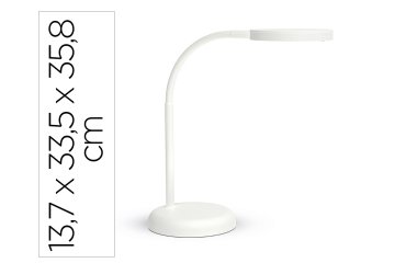 Lampara de escritorio maul led 5w 769lm luz calida brazo y cabezal giratorios blanca