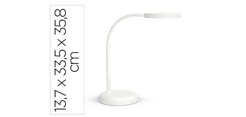 Lampara de escritorio maul led 5w 769lm luz calida brazo y cabezal giratorios blanca