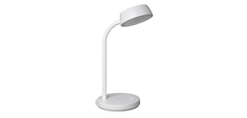 Lampara de escritorio maul led 5w 585lm luz calida brazo y cabezal giratorios blanca