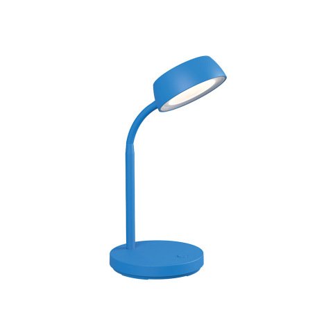 Lampara de escritorio maul led 5w 585lm luz calida brazo y cabezal giratorios azul
