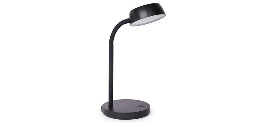 Lampara de escritorio maul led 5w 585lm luz calida brazo y cabezal giratorios negra