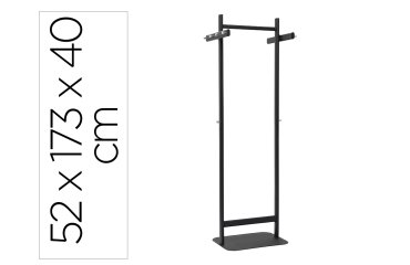 Perchero metalico maul salsa 8 colgadores color negro 520x1730x400 mm