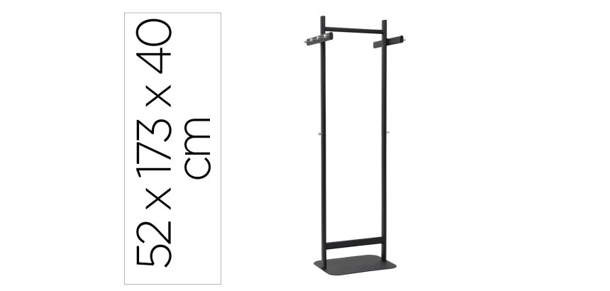 Perchero metalico maul salsa 8 colgadores color negro 520x1730x400 mm